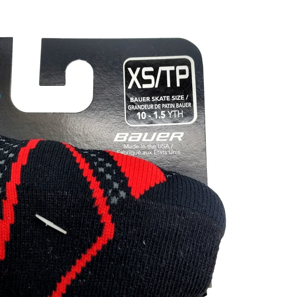 Bauer S19 Pro Performance Tall Skate Socks XS/TP 10-1.5 YOUTH Kids Black XS NEW